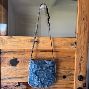 KAVU Blue Tree Camp Outdoor Hike Print Crossbody Cotton Rope Sling Bag